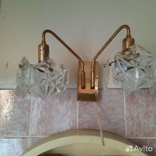 Бра СССР хрустальное 2- ламповое