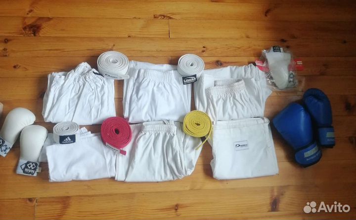 Кимоно, штаны, перчатки, пояса, защита