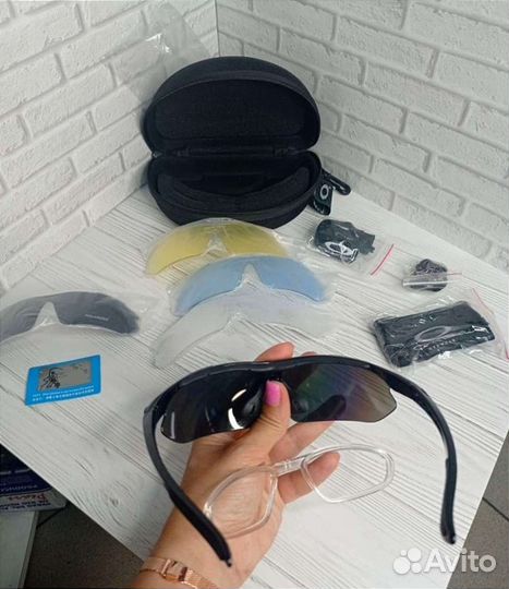 Велосипедные очки oakley 5 линз+диоптрическ оправа