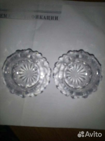 Хрустальная горчичница солонка СССР