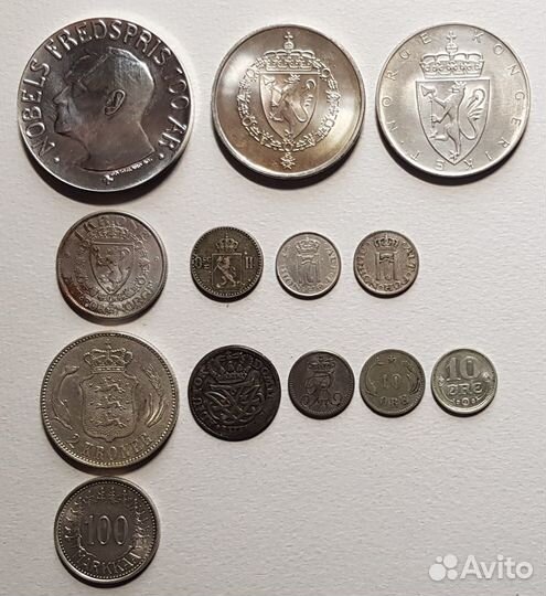 Монеты Серебро Швеция, Норвегия, Дания