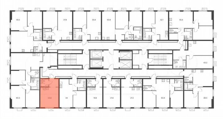 Квартира-студия, 23,5 м², 30/33 эт.