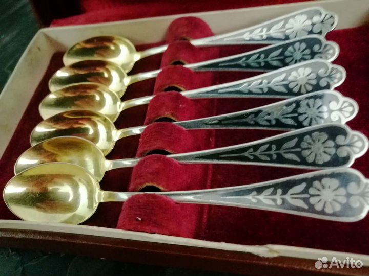 Серебряные кофейные ложки 875 пр