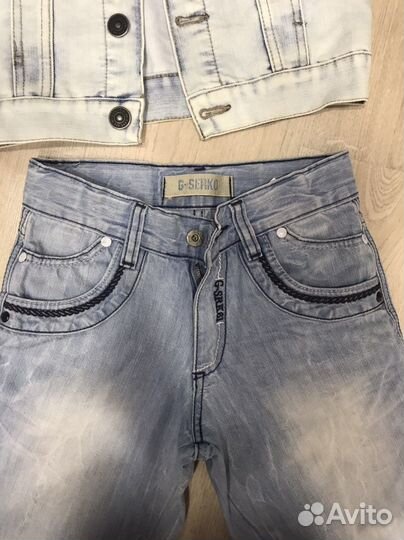 Джинсовый костюм для мальчика 128