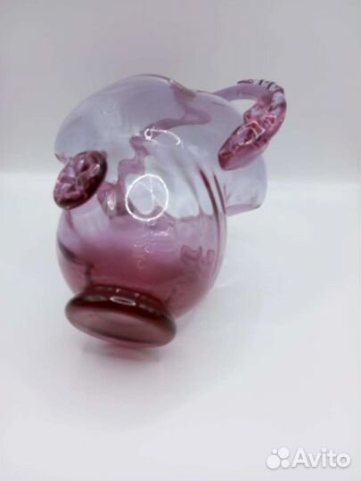 Ваза корзинка цветное стекло