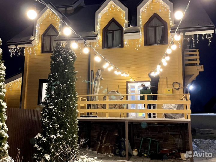 Монтаж новогодних гирлянд