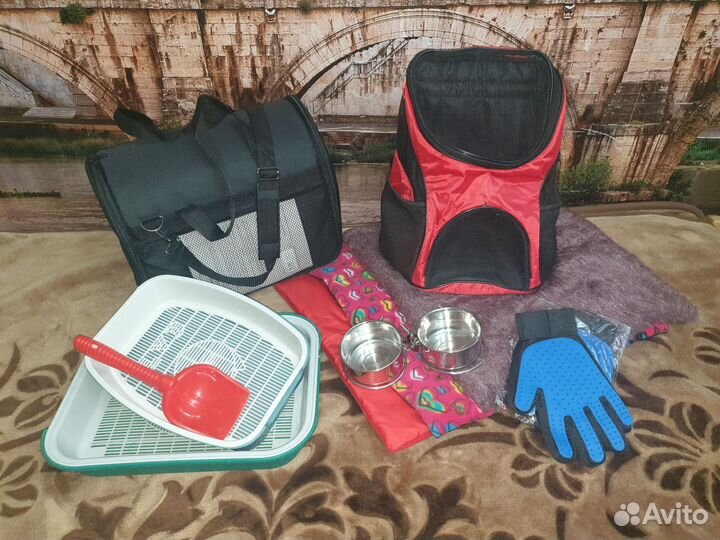 Переноска, лежанки, варежки для шерсти и др