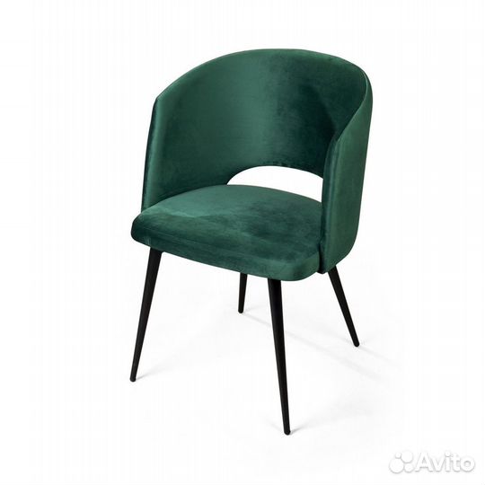 Кресло William, бархат зелёный 19/ черный конус