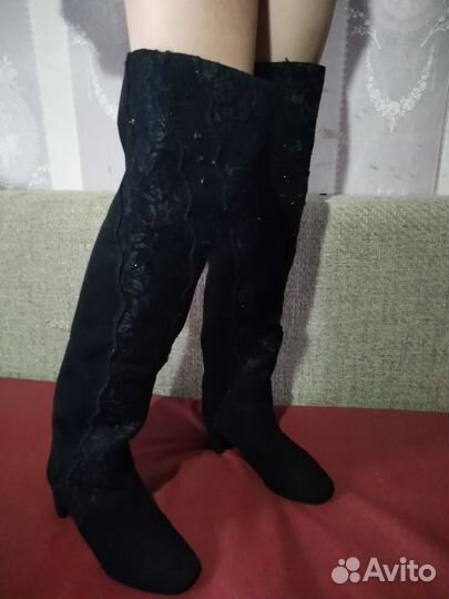 Ботфорты демисезонные с широким голенищем