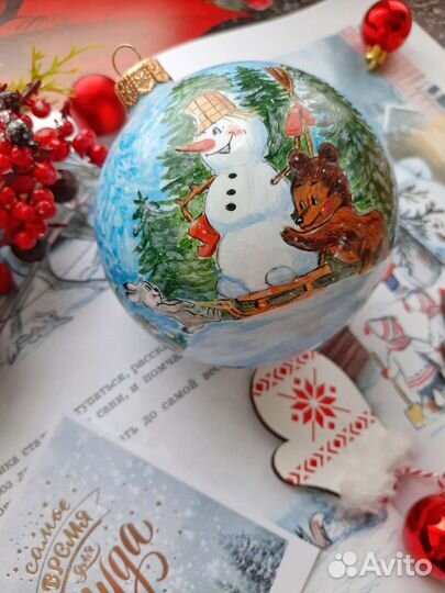 Шар на елку с росписью