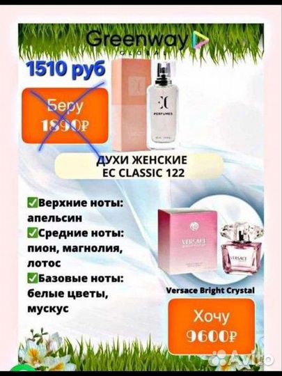 Парфюм Эквивалент, Гринвей