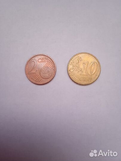 Монеты евро центы, продажа-обмен