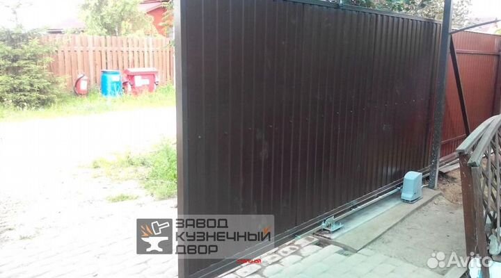 Откатные ворота с калиткой и без