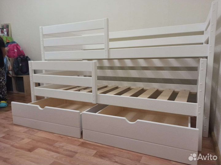 Детская выкатная кровать два яруса