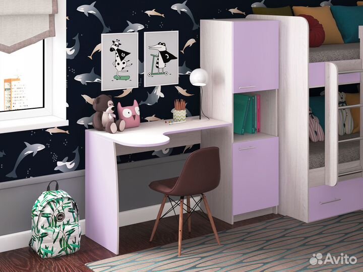 Стол письменный со стеллажом