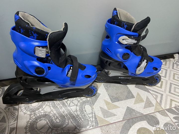 Ролики детские раздвижные и Перчатки b’twin