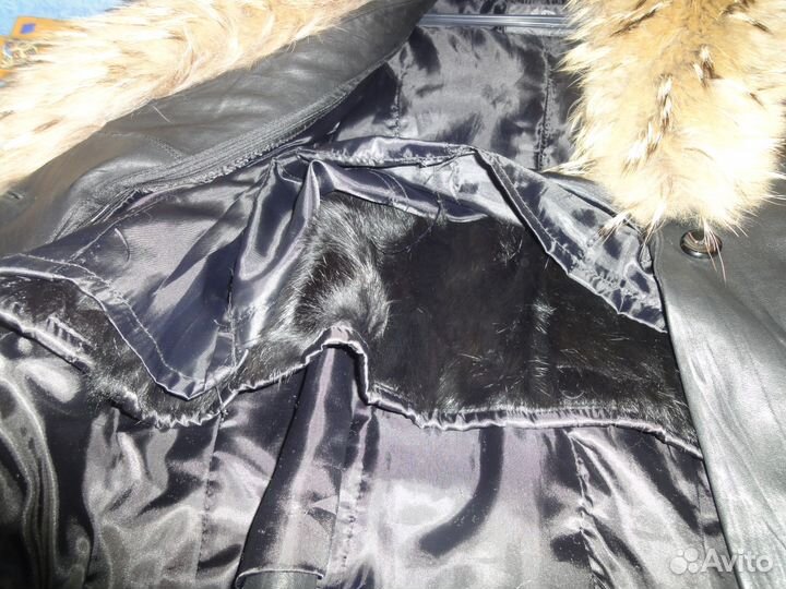 Куртка кожаная на кролячьем подкладе