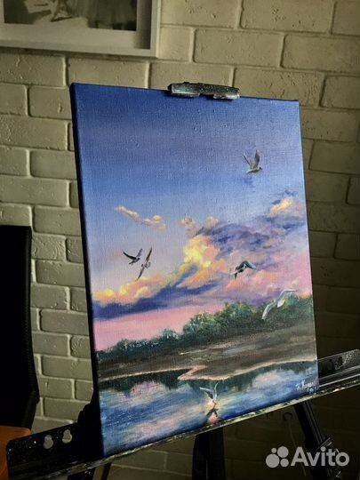 Картина маслом на холсте пейзаж «Летай»