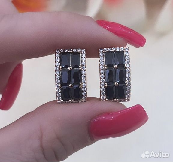 Серьги позолота