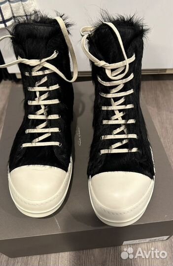 Rick Owens ramones pony hair black