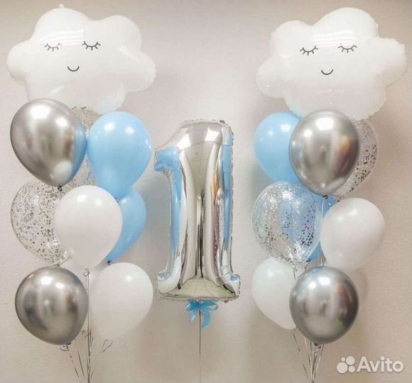 Гелиевые шары, цифры, фигуры три кота