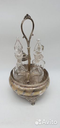 Старинный круэт для специй. Серебряное покрытие,А