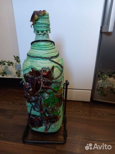 Бутылка стеклянная с декором 5л