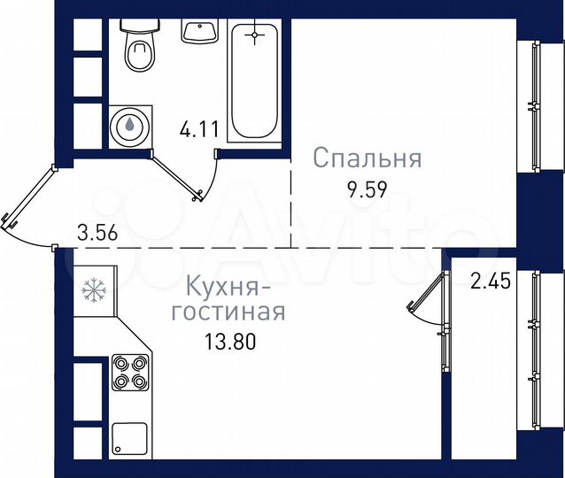 1-к. квартира, 33,5 м², 10/19 эт.