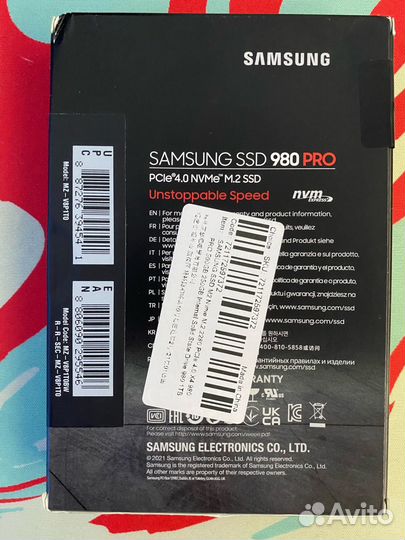 Ssd samsung 980 pro 1tb (новый)