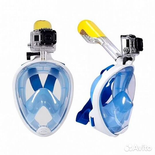 Маска для снорклинга для плавания синяя