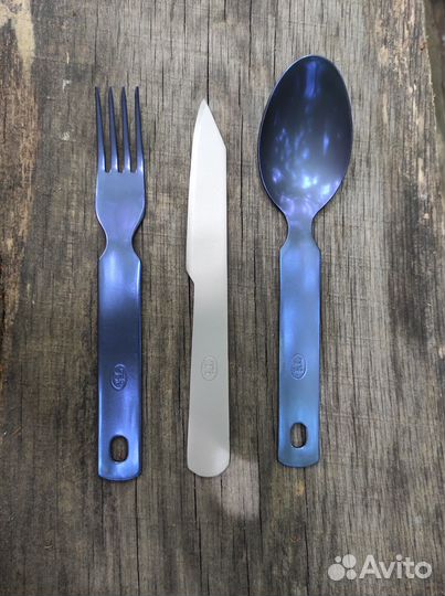 Набор титановый ложка, вилка, нож