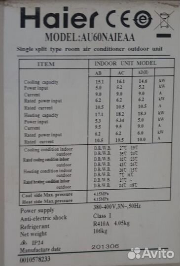 Напольно-потолочная сплит система