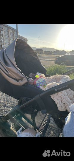 Коляска Adamex Mobi Deluxe 2 в 1, эко-кожа, торг