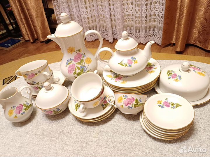 Чайно-кофейный сервиз фарфор гдр