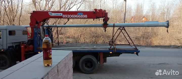 Аренда и услуги манипулятора, стрела 20 м, борт 8 т, 5.8 м