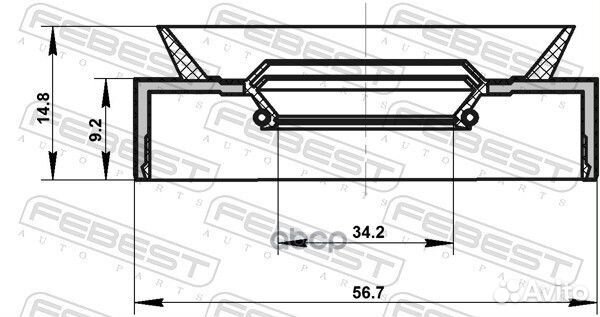 Сальник привода 34.2x56.7x9.2x14.8 jeep grand C