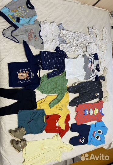Пакет вещей комбинезоны на мальчика 74 80 размер