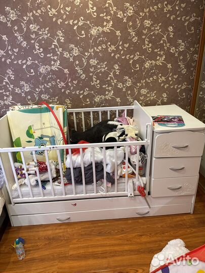 Кроватка для новорожденных с ящиком