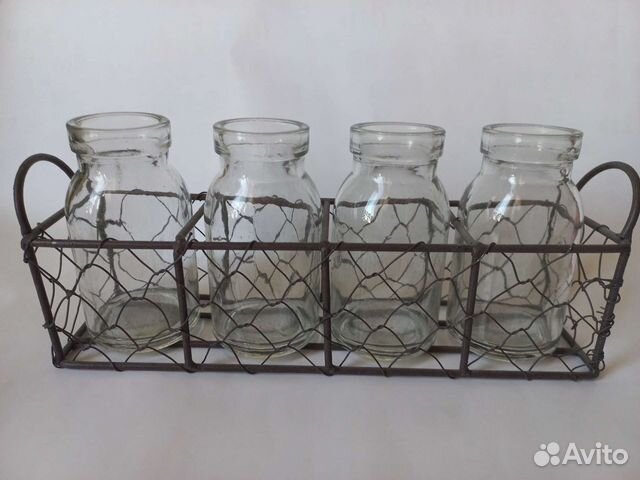 Баночки в корзинке декоративные