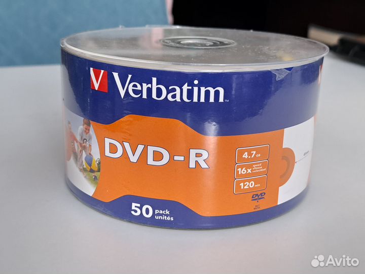 Диски для записи DVD-R Verbatim, 4.7Gb