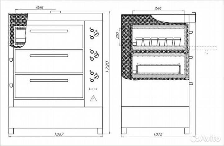 Хлебопекарная печь Восход хпэ-750/3