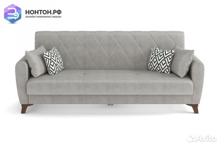 Диван книжка Эдвин 3-х местный серый