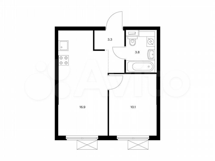 1-к. квартира, 34,1 м², 16/16 эт.