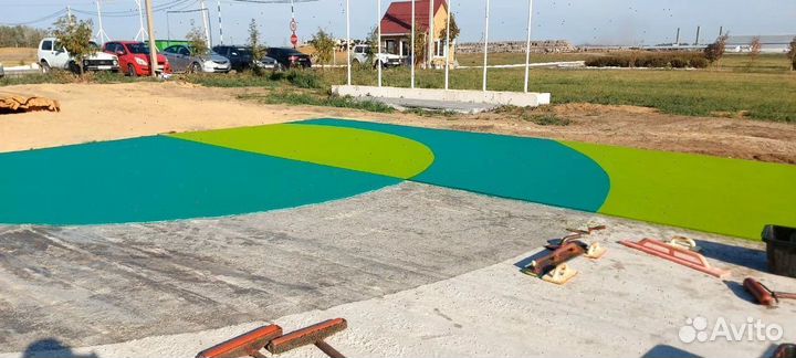 Бесшовное резиновое покрытие для детских площадок