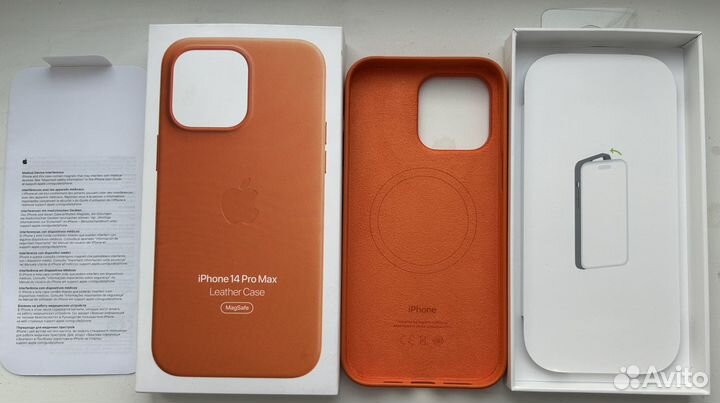 Кожаный чехол для iPhone 14 Pro Max. Оригинал