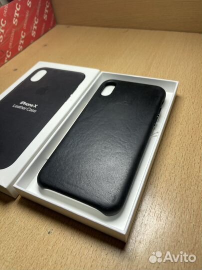 Чехол оригинальный apple кожаный черный