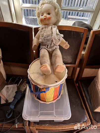 Кукла СССР, барабан, игрушки СССР