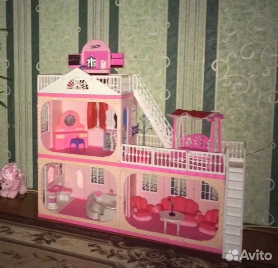 Кукольный домик с мебелью большой