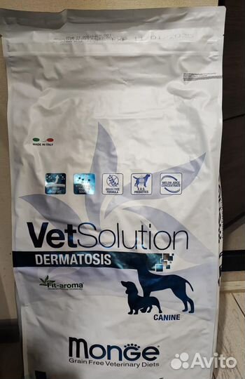 Корм для собак monge dermatosis 12 кг