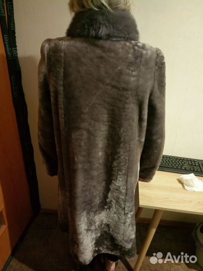 Шуба мутон и норка